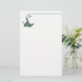 Stationery Paper-Peacock Briefpapier (Stehend Vorderseite)
