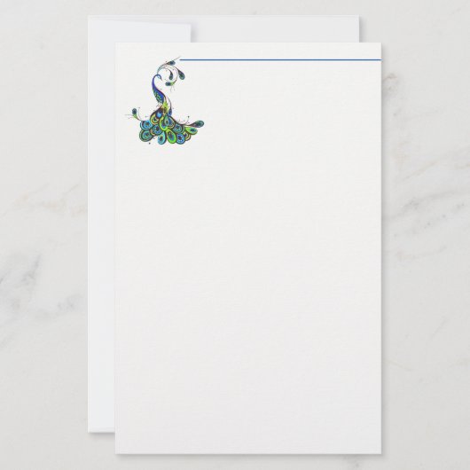 Stationery Paper-Peacock Briefpapier (Vorderseite)