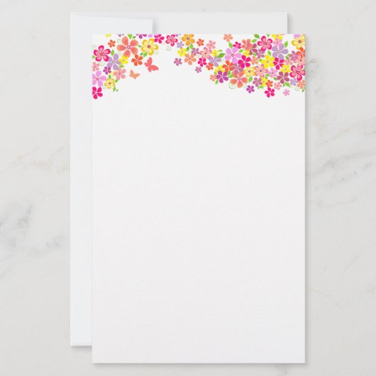 Stationery Paper-Summer Floral Briefpapier (Vorderseite)