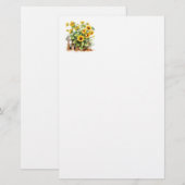 Stationery Paper-Sunflowers Briefpapier (Vorne/Hinten)