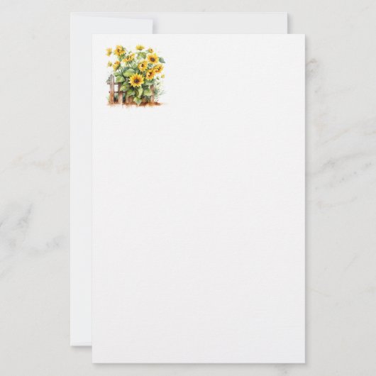 Stationery Paper-Sunflowers Briefpapier (Vorderseite)