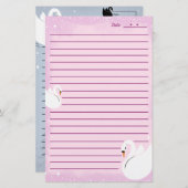 Stationery paper Swan delicate Briefpapier (Vorne/Hinten)