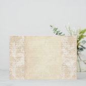 Stationery Paper Vintag Music Sheet Creme Blush Briefpapier (Stehend Vorderseite)