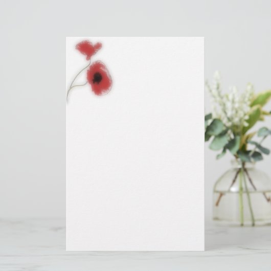 Stationery poppy briefpapier (Stehend Vorderseite)
