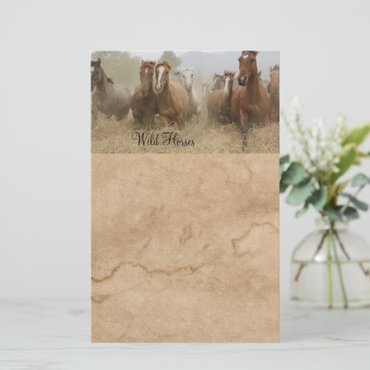 Stationery Schöne Running Wild Horses Briefpapier (Stehend Vorderseite)