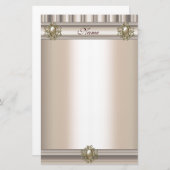 Stationery Silk beige Pearl Jewel Briefpapier (Vorne/Hinten)