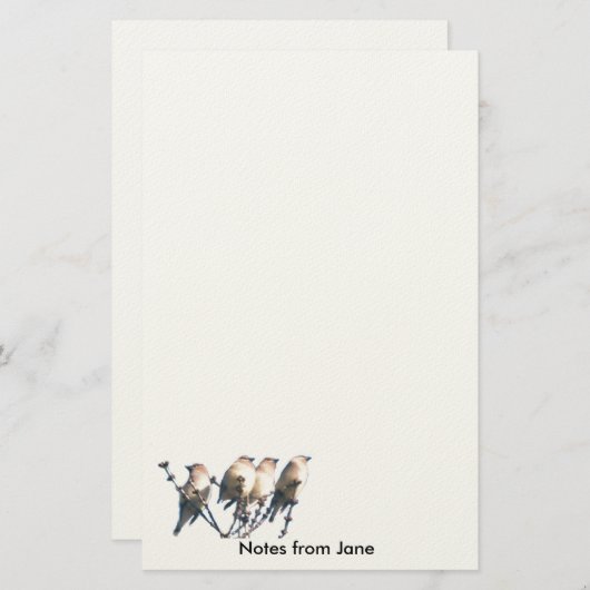 Stationery - WaxWing - Notizen von ... Briefpapier (Vorne/Hinten)