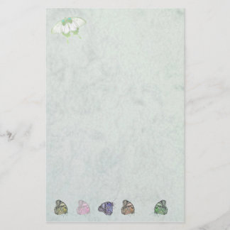 stationery white with butterflies briefpapier
