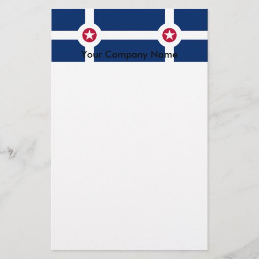 Stationery with Flag of Indianapolis City, USA Briefpapier (Vorderseite)