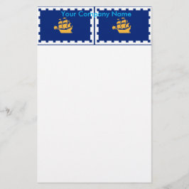 Stationery with Flag of Quebec City, Canada Briefpapier