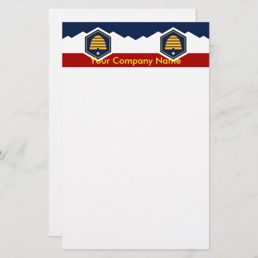 Stationery with Flag of Utah, USA Briefpapier (Vorne/Hinten)