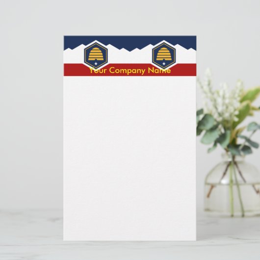 Stationery with Flag of Utah, USA Briefpapier (Stehend Vorderseite)