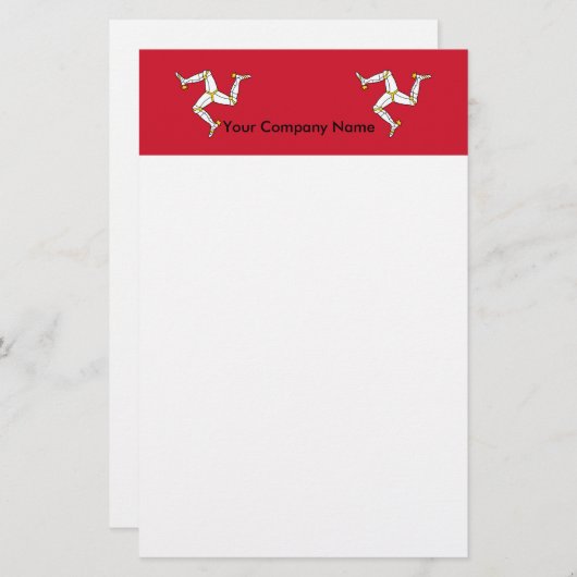 Stationery with Isle of Man Flag, Großbritannien Briefpapier (Vorne/Hinten)