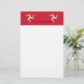 Stationery with Isle of Man Flag, Großbritannien Briefpapier (Stehend Vorderseite)