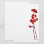 Stationery with red flowers briefpapier (Vorne/Hinten)