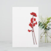 Stationery with red flowers briefpapier (Stehend Vorderseite)