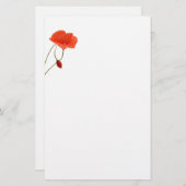 Stationery with two poppies briefpapier (Vorne/Hinten)