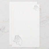 Stationery Zeichn eines Pferdes Briefpapier (Vorne/Hinten)