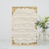 Stationierung alter Musikpapiere Briefpapier (Stehend Vorderseite)