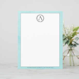 Stationierung der aquamarinen Kräne-Monogramm