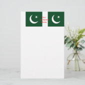 Stationierung mit der Flagge Pakistans Briefpapier (Stehend Vorderseite)