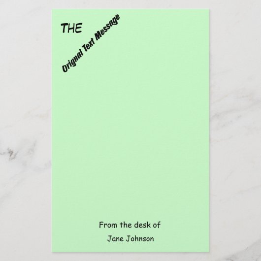 Stationierung - Originaltext Briefpapier (Vorderseite)