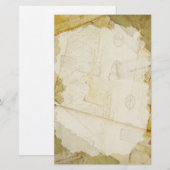 Stationierung Vintager Altbriefe Briefpapier (Vorne/Hinten)