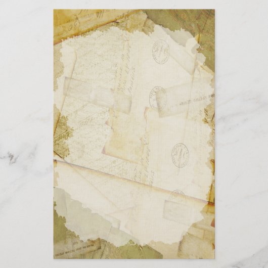 Stationierung Vintager Altbriefe Briefpapier (Vorderseite)