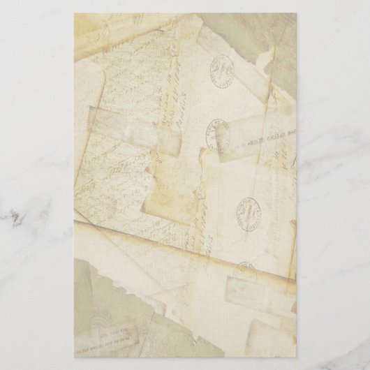 Stationierung Vintager Altbriefe Briefpapier (Vorderseite)