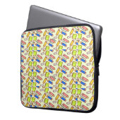Stationierungsmuster auf Gelb Laptopschutzhülle (Vorderseite Links)