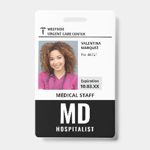 Stationsarzt MD ID Foto Logo Abzeichen Ausweis