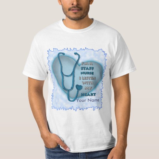 Stationskrankenschwester Blue Heart T-Shirt (Vorderseite)
