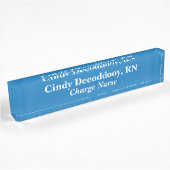 Stationsleitung Blau Acryl Namensplakette