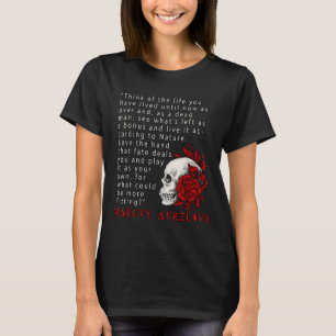 Statisches Zitat Marcus Aurelius und Schädel-Stoik T-Shirt