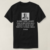 Statisches Zitat von Seneca über Widrigkeiten T-Shirt (Design vorne)