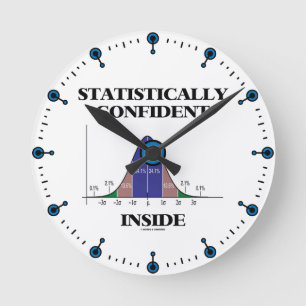 Statistically Confident Inside Bell Curve Humor Runde Wanduhr