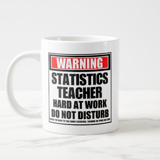Statistik Lehrer hart am Arbeitsplatz Jumbo-Tasse (Links)