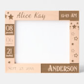 Statistik-Star und Skript Geätzte Rahmen (Vorderseite)