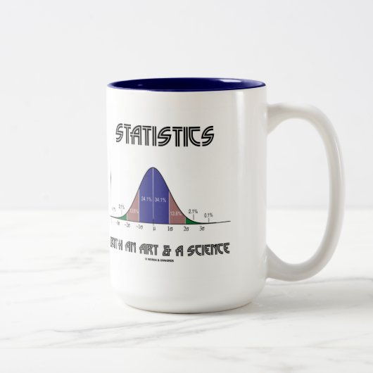 Statistiken eine Kunst u. eine Wissenschaft Zweifarbige Tasse (Rechts)