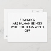 STATISTIKEN SIND MENSCHLICHE BEINGS MIT DER TEARS POSTKARTE (Vorne/Hinten)