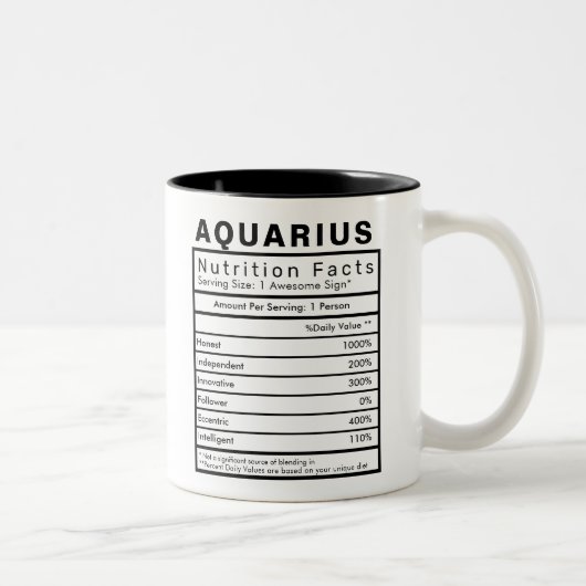 Statistiken zu Aquarius Star Sign Nutrition Zweifarbige Tasse (Rechts)