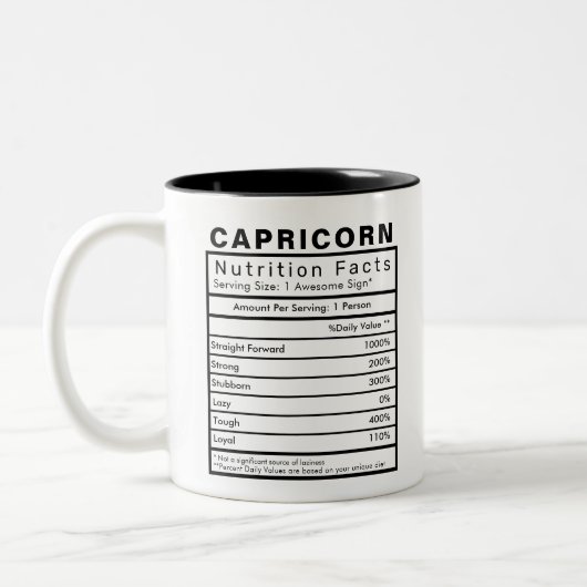 Statistiken zu den Sternzeichen von Capricorn Zweifarbige Tasse (Links)