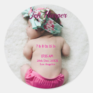 Statistiken zur Babyg Geburt speichern Namen Ort D Runder Aufkleber