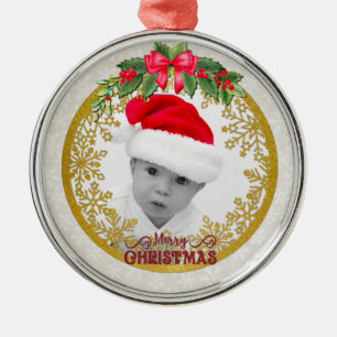 Statistiken zur Geburt eines neuen Babys Weihnacht Ornament Aus Metall