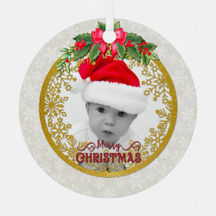 Statistiken zur Geburt eines neuen Babys Weihnacht Ornament Aus Metall