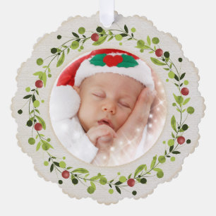 Statistiken zur Geburt eines neuen Babys Weihnacht Ornament Karte