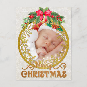 Statistiken zur Geburt eines neuen Babys Weihnacht Postkarte