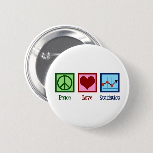 Statistiken zur Liebe des Friedens Button (Vorne & Hinten)