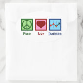 Statistiken zur Liebe des Friedens Ovaler Aufkleber (Tasche)