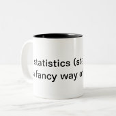 Statistiken Zweifarbige Tasse (Vorderseite Links)